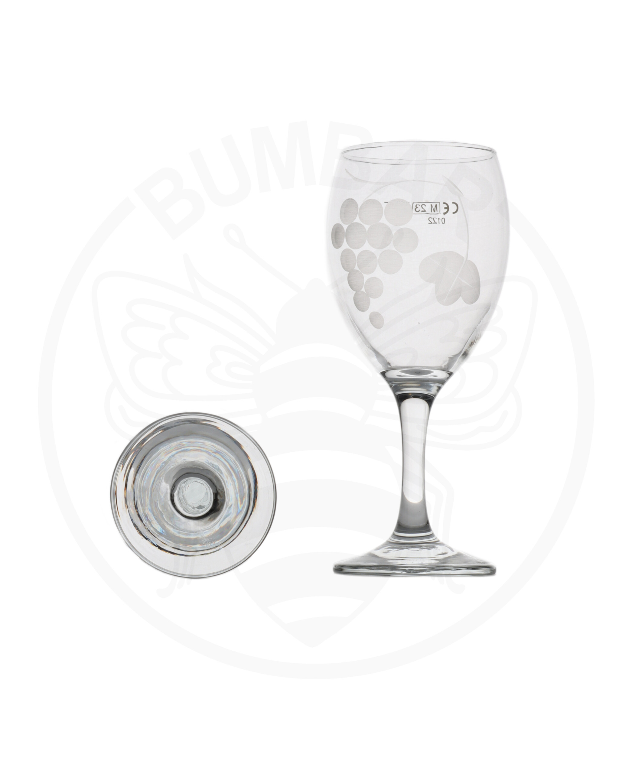 staklena čaša na stalku Alexander od 200 ml s otiskom grozda