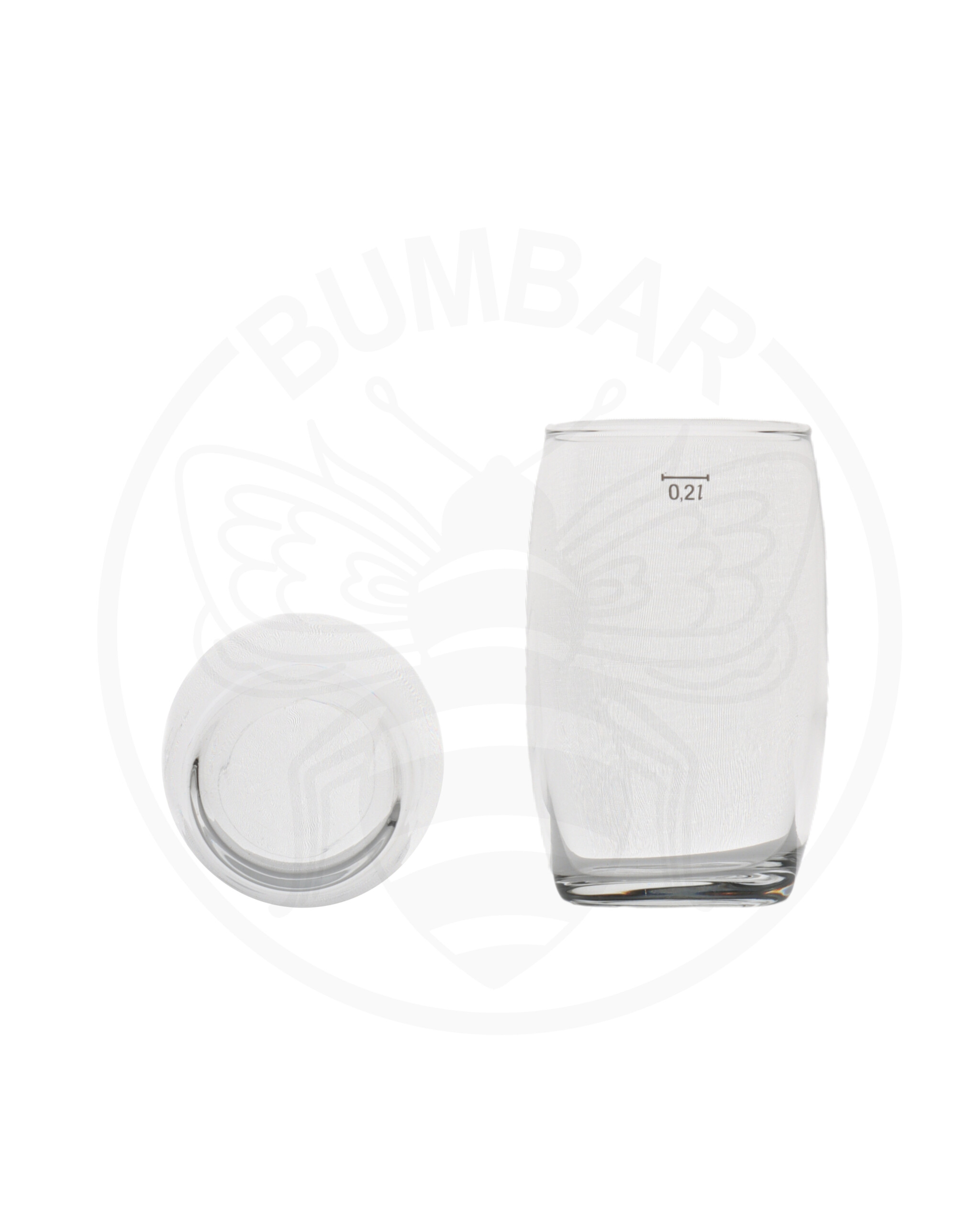 staklena čaša od 200 ml prozirna