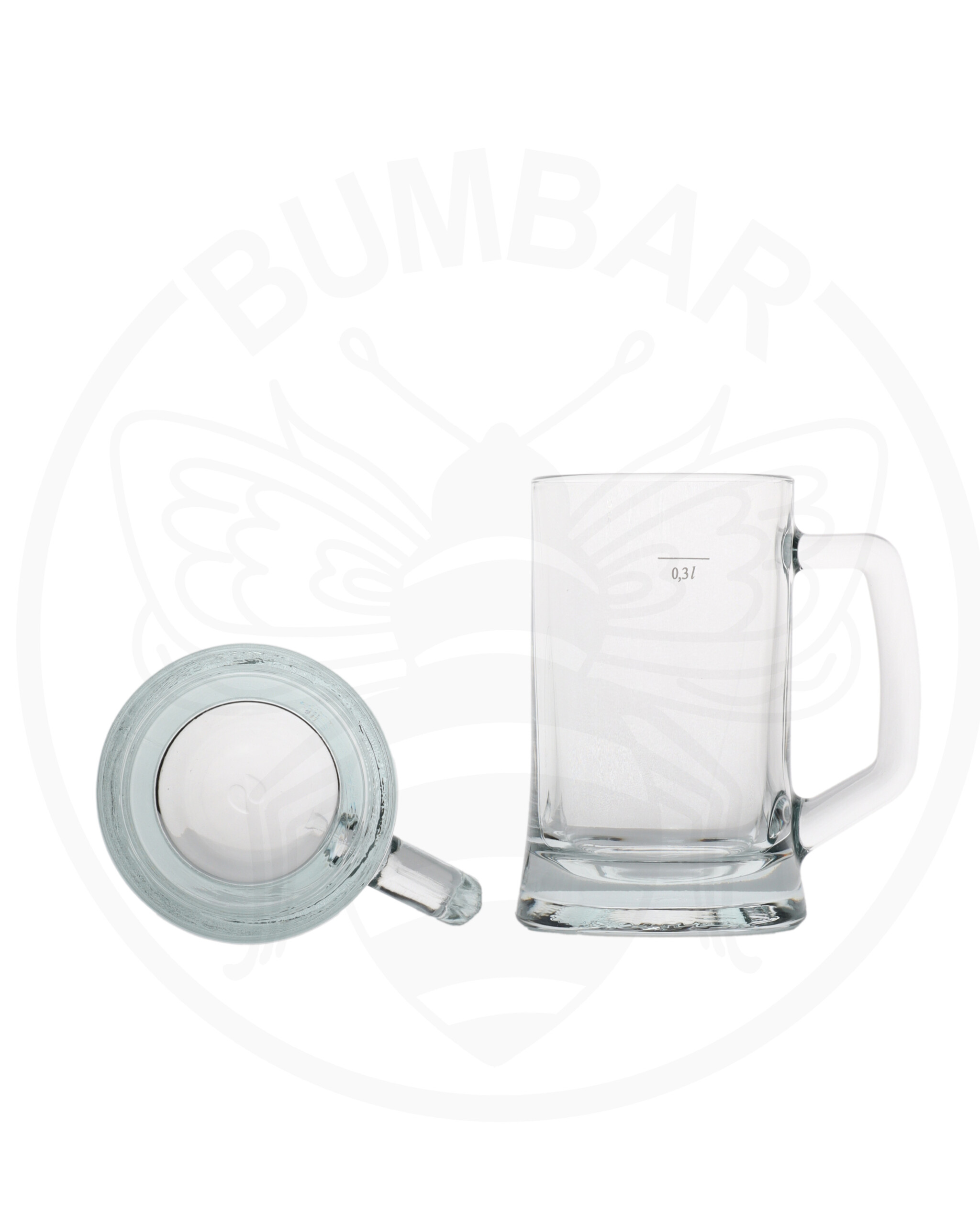 staklena krigla s ručkom Pub od 395ml prozirna